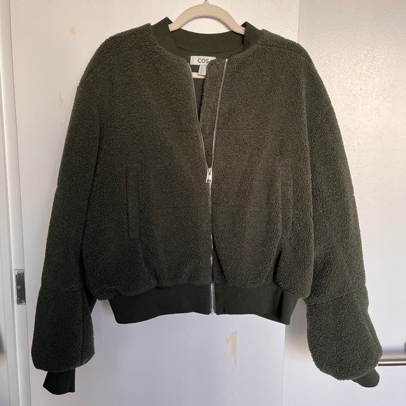 cropped teddy bomber